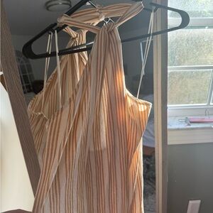 Zara Striped yellow and White Dress